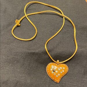 Gold Heart Pendant Necklace- Soizick France